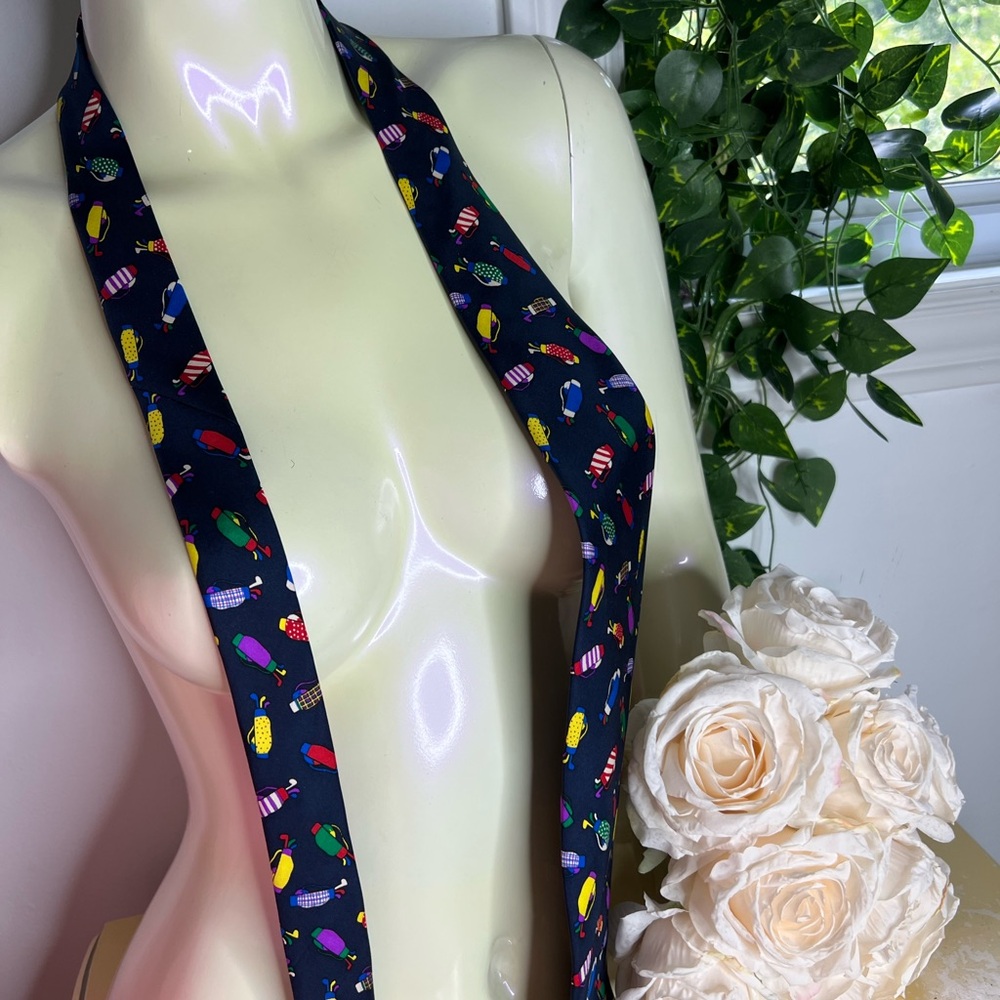 ⛳️ Vintage Golf Print Tie – 100% silk ✨🏌️by Alynn Neckwear